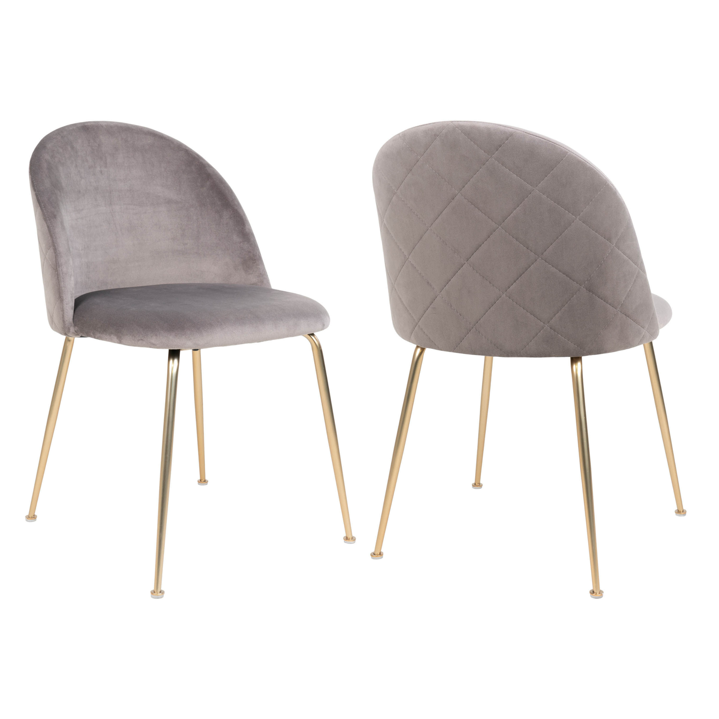 2x Chaises Neve Gris/Or