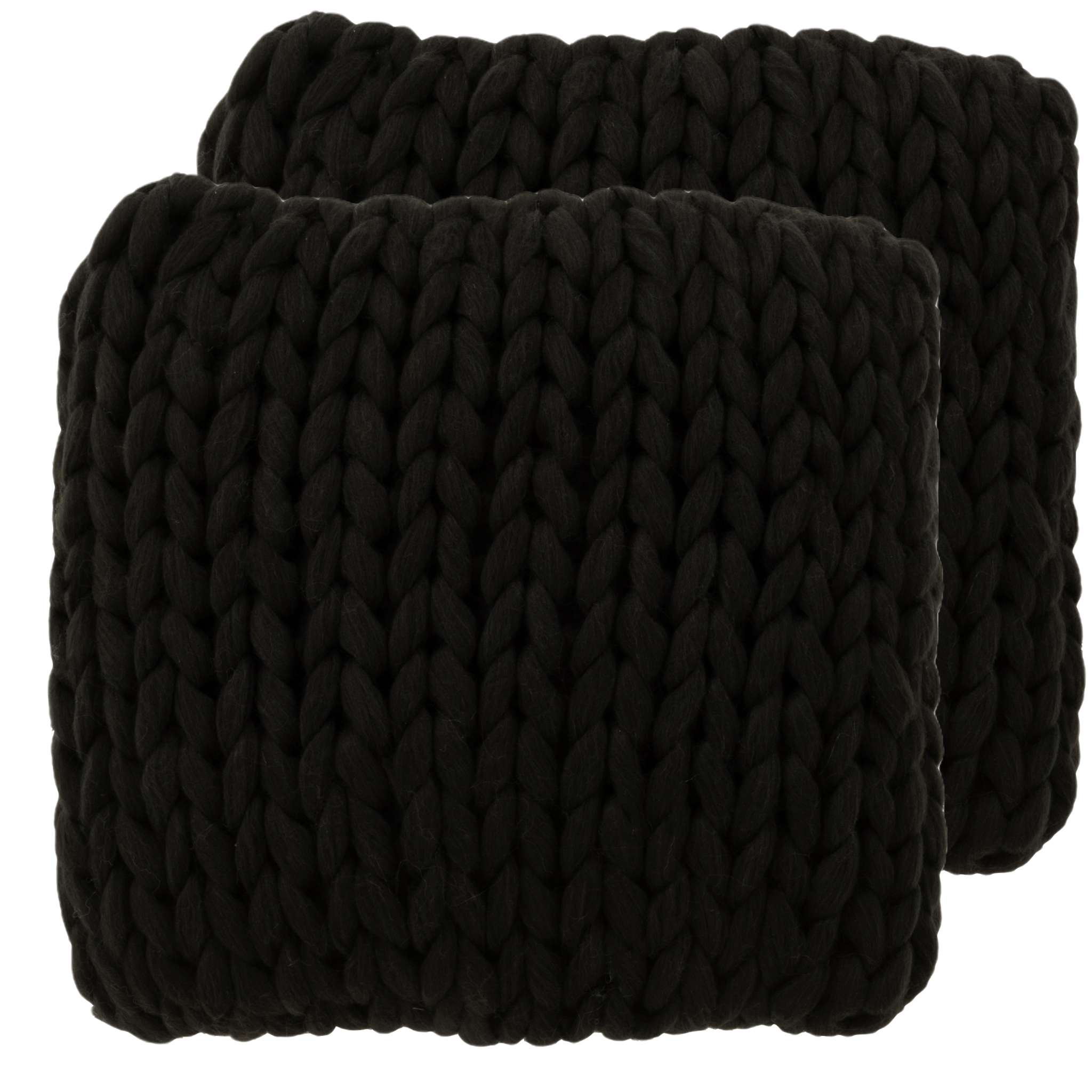 2X coussin tricota Noir